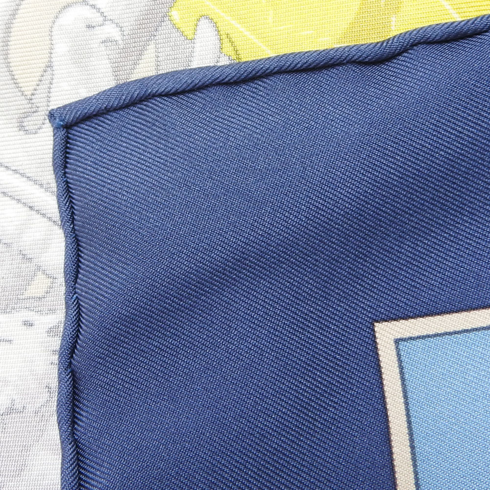 HERMES Authentic Blue Silk Scarf - Picture 9 of 11